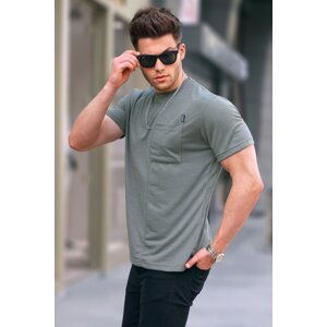 Madmext Khaki Pocket Basic T-Shirt 5880