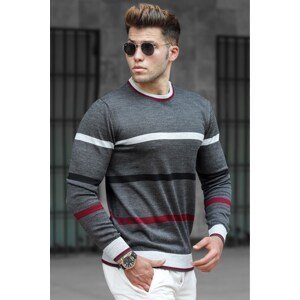 Madmext Anthracite Striped Knitwear Sweater 5171