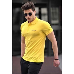Madmext Men's Yellow Polo Neck T-Shirt 4614