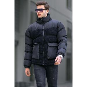 Madmext Black Stand-up Collar Men's Puffer Coat 6860