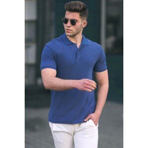 Madmext Navy Blue Basic Polo Men's T-Shirt 5101