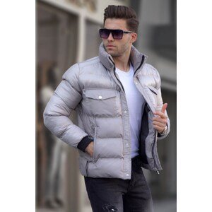Madmext Stone High Neck Pocket Detailed Down Coat 5741