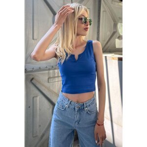 Madmext Mad Girls Front Detail Saks Crop Top MG362