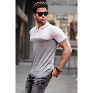 Madmext Dark Gray Zippered Polo Neck Knitwear Men's T-Shirt 5731