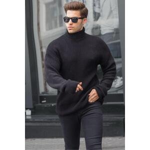 Madmext Black Turtleneck Knitted Sweater 6858