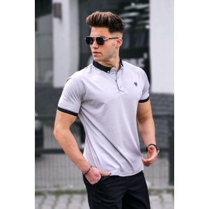 Madmext Men's Gray Polo Neck Basic T-Shirt