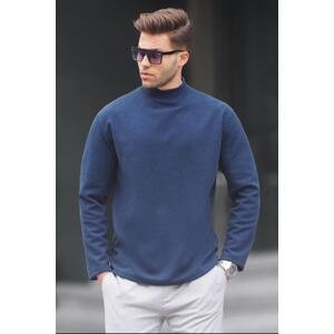 Madmext Men's Indigo Turtleneck Oversize Sweater 6114