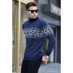 Madmext Navy Blue Turtleneck Knitwear Sweater 5970