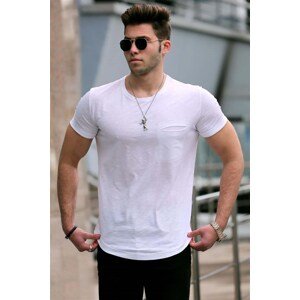 Madmext White Basic Crew Neck T-Shirt 4474