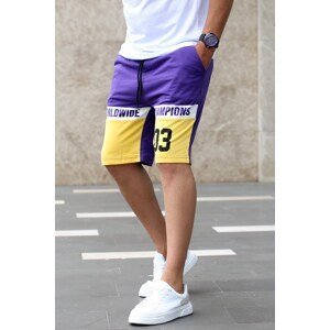 Madmext Color Block Purple Shorts 2920