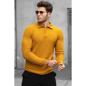 Madmext Mustard Polo Neck Sweater 4713