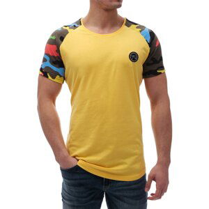 Madmext Camouflage Patterned Yellow T-Shirt 2979