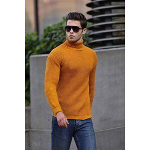 Madmext Yellow Turtleneck Sweater 4368