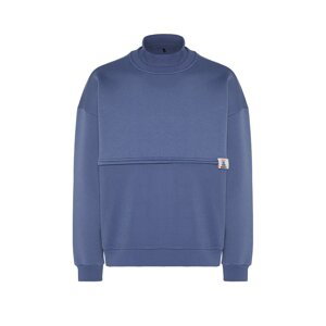 Trendyol Limited Edition Stone Men's Oversize/Wide-Fit High Neck Labeled Fleece Inner Sweatshirt