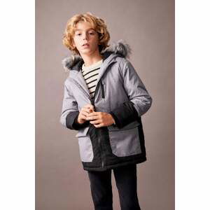 DEFACTO Boy Hooded Plush Lining Jacket