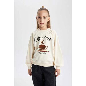 DEFACTO Girl Oversize Fit Crew Neck Thick Sweatshirt