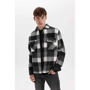 DEFACTO Relax Fit Cotton Plaid Long Sleeve Shirt