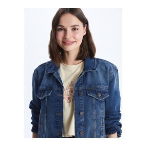 LC Waikiki Women's Straight Long Sleeve Jean Shirt Jacket
