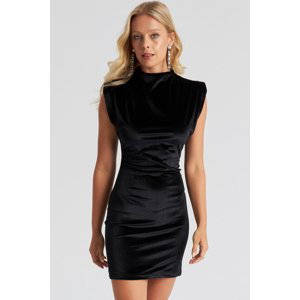Cool & Sexy Women's Black Wadding Velvet Mini Dress GC144