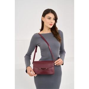 Madamra Burgundy Women's Hard Envelope Bag