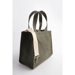 Marjin Women's Hand Shoulder Strap Canvas Tote Bag Sharon Khaki