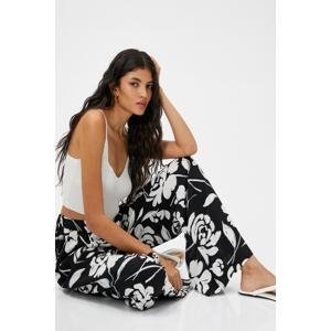 Koton Palazzo Trousers Floral Silky Textured