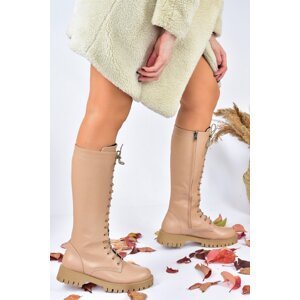 Fox Shoes Women's Nude Lace-up Casual Boots