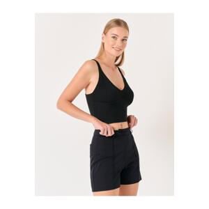 Jimmy Key Black Slim-Fit High Waist Woven Shorts