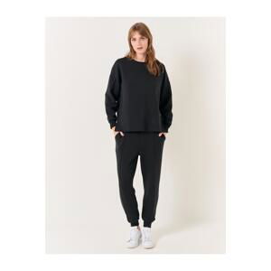 Jimmy Key Black High Waist Skinny Leg Pocket Jogger Trousers