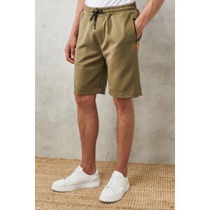 AC&Co / Altınyıldız Classics Men's Khaki Standard Fit Normal Fit Casual Comfortable Knitted Shorts