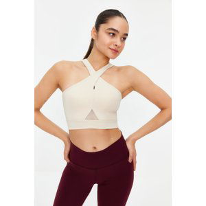 Trendyol Stone Support/Shaping Tulle Detail Knitted Sports Bra