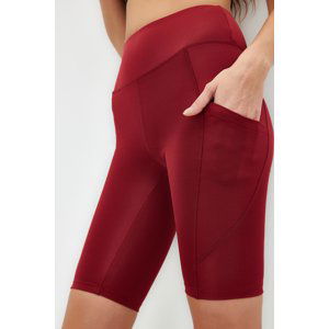 Trendyol Claret Red Recovery High Waist Pocket Detailed Knitted Sports Biker/Cyclist Leggings