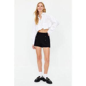 Trendyol Black Button Detailed Woven Shorts