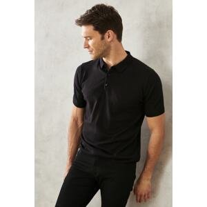 ALTINYILDIZ CLASSICS Men's Black 360 Degree Stretch All-Direction Slim Fit Slim Fit 100% Cotton Knitwear T-Shirt
