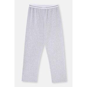 Dagi Gray Melange Knitted Single Pajama Bottom With Elastic Waist