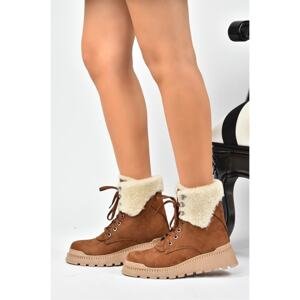 Fox Shoes Women's Tan Suede Laced Boots