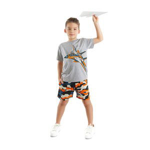 Mushi Aircraft Boys T-shirt Camouflage Shorts Set