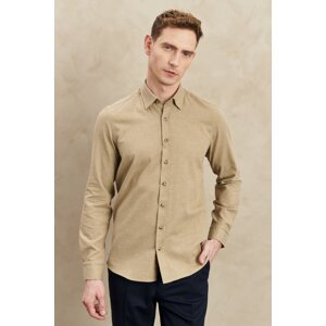 ALTINYILDIZ CLASSICS Men's Mink Slim Fit Slim Fit Buttoned Collar Flannel Lumberjack Winter Shirt