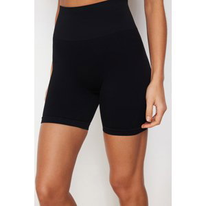 Trendyol Black Seamless/Seamless Push Up Shirred Knitted Sports Shorts Tights