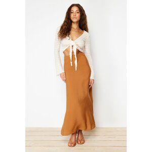 Trendyol Camel Modal A-line Maxi Length Woven Skirt