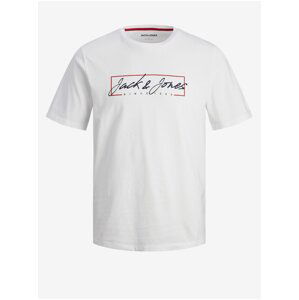 Bílé pánské tričko Jack & Jones Zion - Pánské