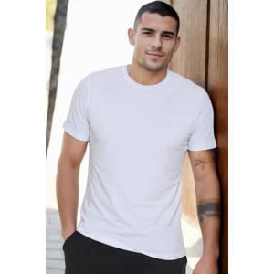 T8569 DEWBERRY BIKE COLLAR MEN'S T-SHIRT-LIGHT WHITE