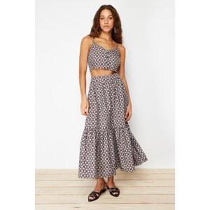 Trendyol Multicolored Patterned Flared Maxi Length Woven Skirt