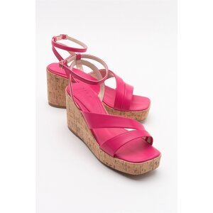 LuviShoes Ductus Fuchsia Women's Sandals with Filling Soles