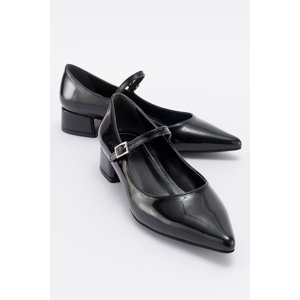 LuviShoes CELEUS Women's Black Patent Leather Heeled Shoes