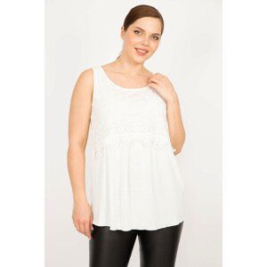 Şans Women's Plus Size Lace Detailed Blouse