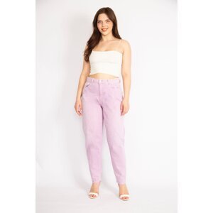 Şans Women's Lilac Plus Size Jeans with 5 Pockets
