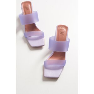 LuviShoes Women's Lilac Skin Heels Sheer Slippers