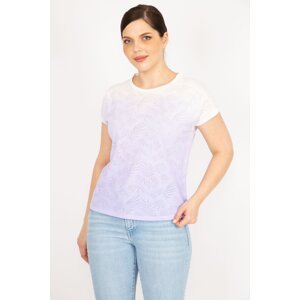 Şans Women's Plus Size Lilac Low Sleeve Blouse