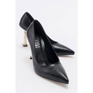 LuviShoes MERLOT Black Skin Women's Heeled Shoes